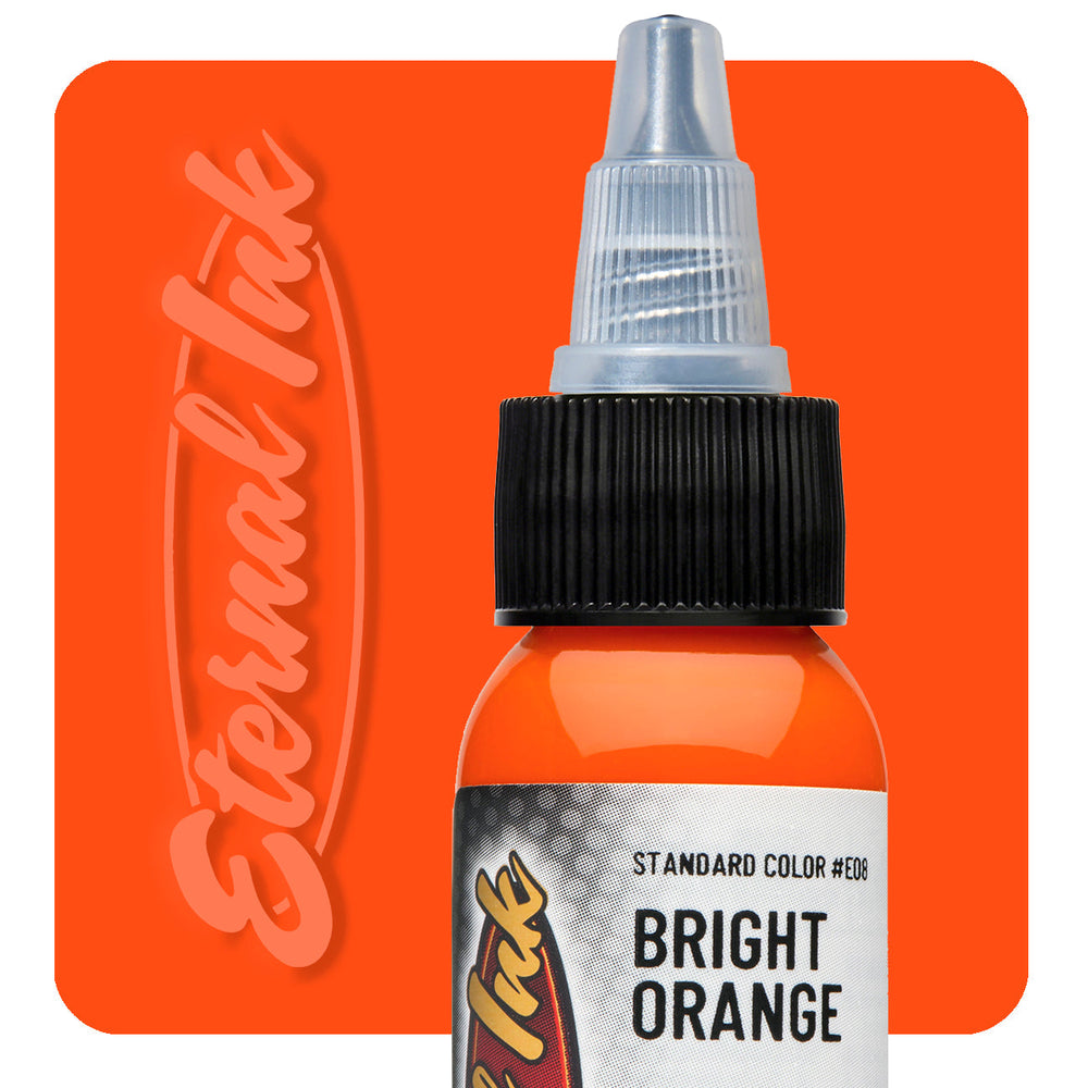 Eternal_Ink_E08_BrightOrange_1oz_Swatch_1000x رنگ تاتو Eternal Ink Bright Orange - تصویر 1