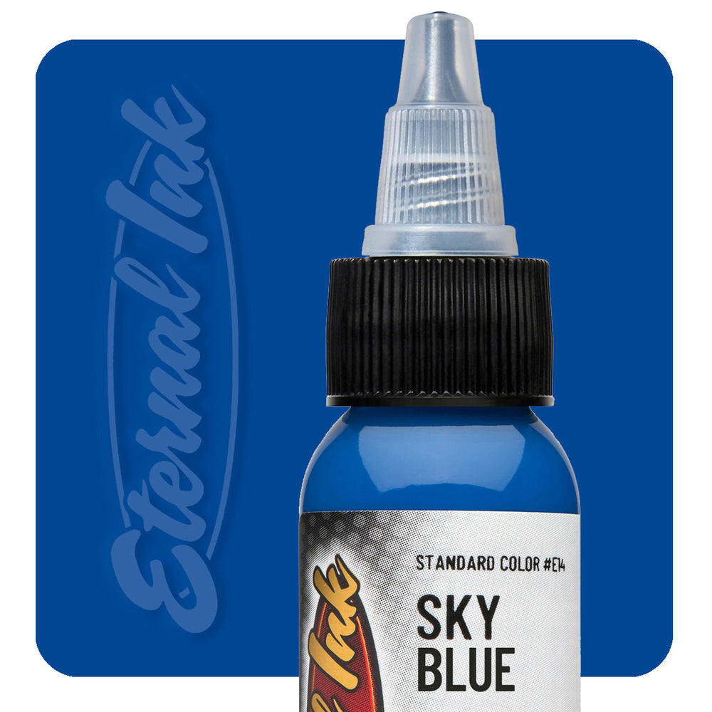 Eternal_Ink_E13_SkyBlue_1oz_Swatch_1000x رنگ تاتو Eternal Ink Sky Blue - تصویر 1