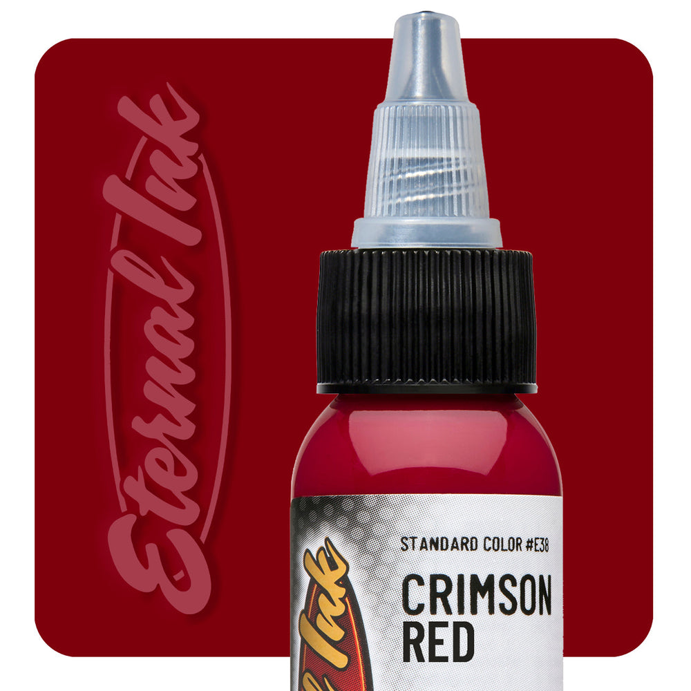 Eternal_Ink_E38_CrimsonRed_1oz_Swatch_1000x رنگ تاتو Eternal Ink Crimson Red - تصویر 1