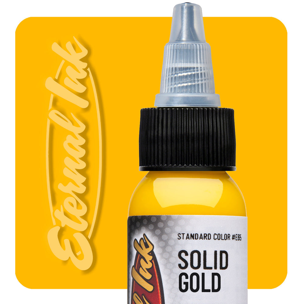 Eternal_Ink_E65_SolidGold_1oz_Swatch_1000x رنگ تاتو Eternal Ink Solid Gold - تصویر 1