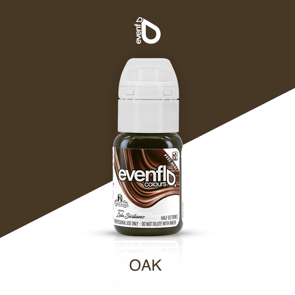 Evenflo_Brows_White_caps_Partial_Color_Oak_d222a80c_4ed5_4562_9e92 رنگ تاتو Perma Blend EVEN FLO Oak - تصویر 1