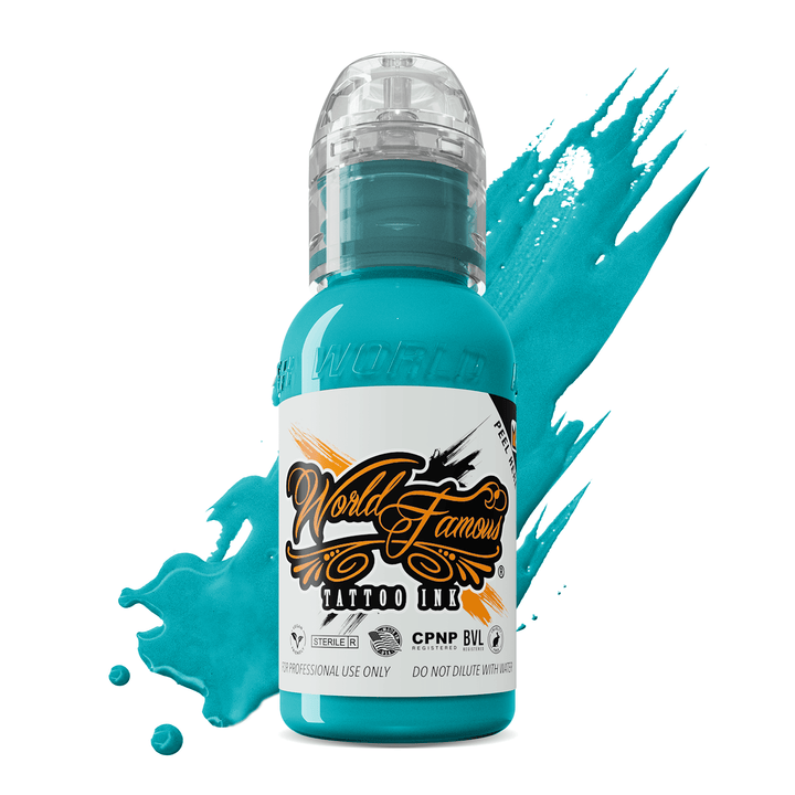 WFMB1-World-Famous-Miami_Blue-1oz_720x (1) رنگ تاتو World Famous Tattoo Ink Miami blue - تصویر 1