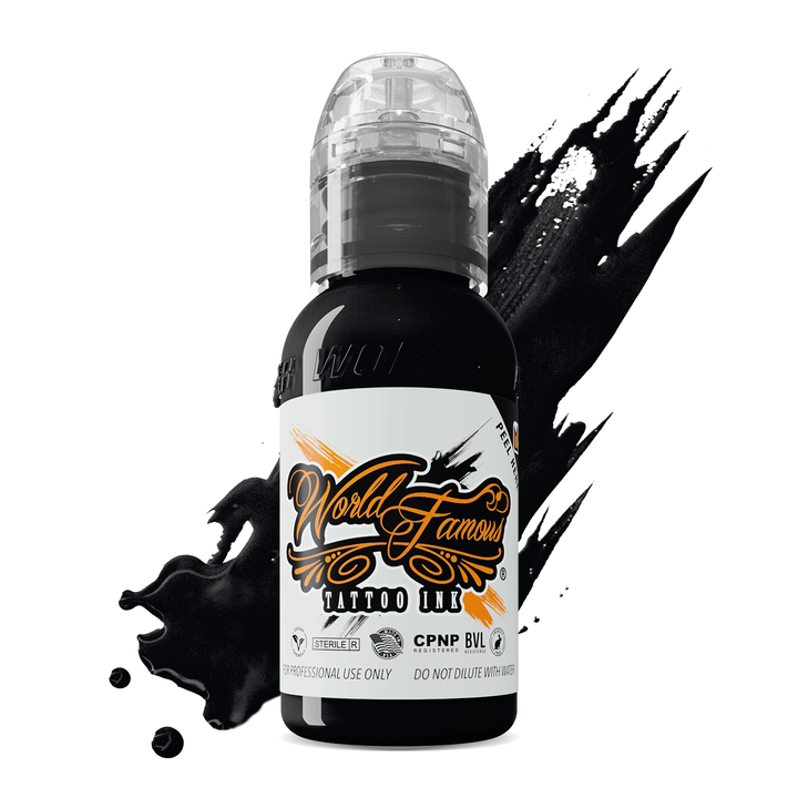 WFPB1_World_Famous_Pitch_Black_1oz_1500_1500_RenderTexture_60606387 رنگ تاتو World Famous Tattoo Ink Outlining - تصویر 1